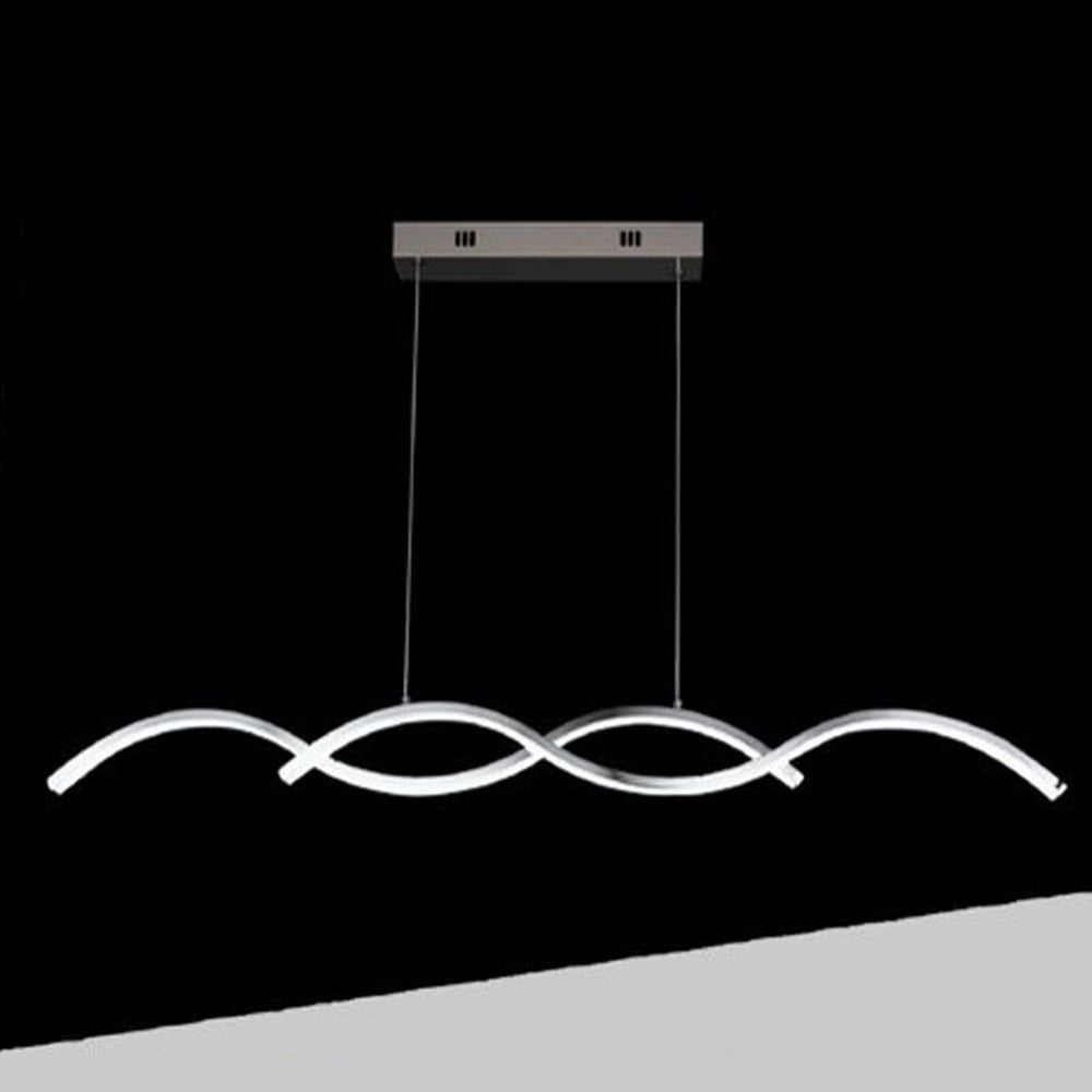 Trade Shop - Lampadario Led A Sospensione Moderno Lampada Twist 26w Cct Luce Variabile 3000k-6500k A43-3c - Argento