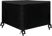 Ombrelloni acqua resistenti per tavoli a quattro gambe - Protezione per mobili da giardino - 420D Oxford - Nero - 120 x 120 x 74cm