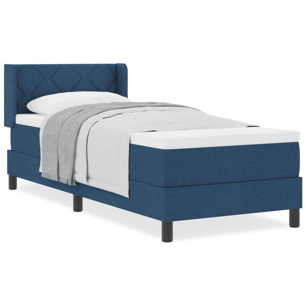 Letto Box Spring  con Materasso Blu 80x200 cm Tessuto