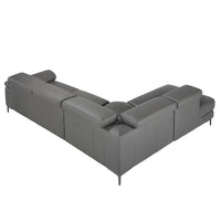 Divano relax con chaise longue sinistra in pelle grigio scuro