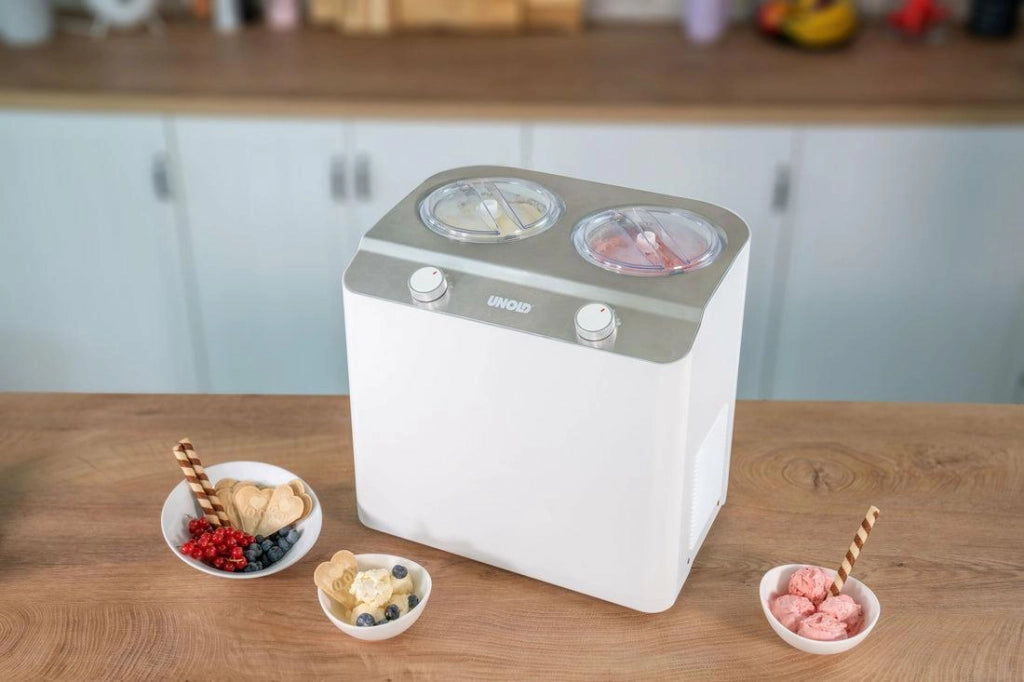 Unold Doppio Gelatiera compressore 2,4 L 250 W Acciaio satinato, Bianco