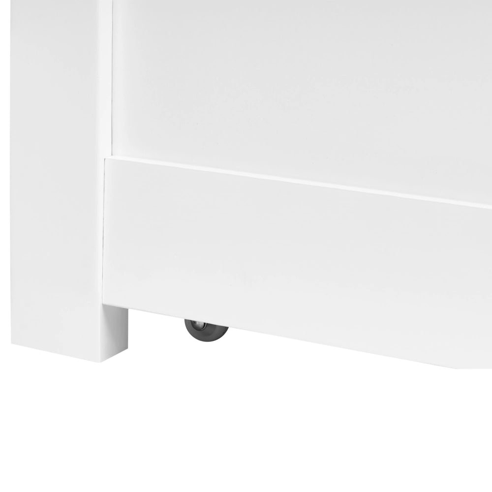 Letto con rete bianca in MDF di pino, con 2 cassetti, testiera minimalista, 120 x 200 cm