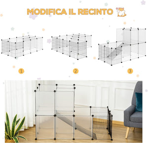Recinto Modulare per Roditori  27 Pannelli Metallo e Resina 140 x 70 H90cm