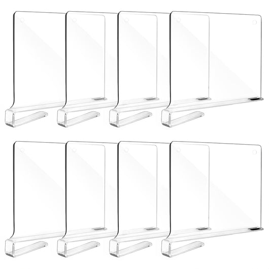 8 x Divisori Acrilico Trasparente Mensole Organizer Armadio Separatori x Scaffali