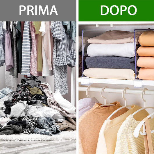 8 x Divisori Acrilico Trasparente Mensole Organizer Armadio Separatori x Scaffali