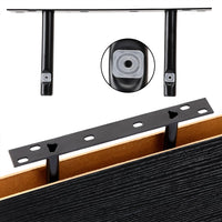 Set 4 Mensole da Parete Nero in Legno Scaffali a Muro Scaffalatura Multiuso