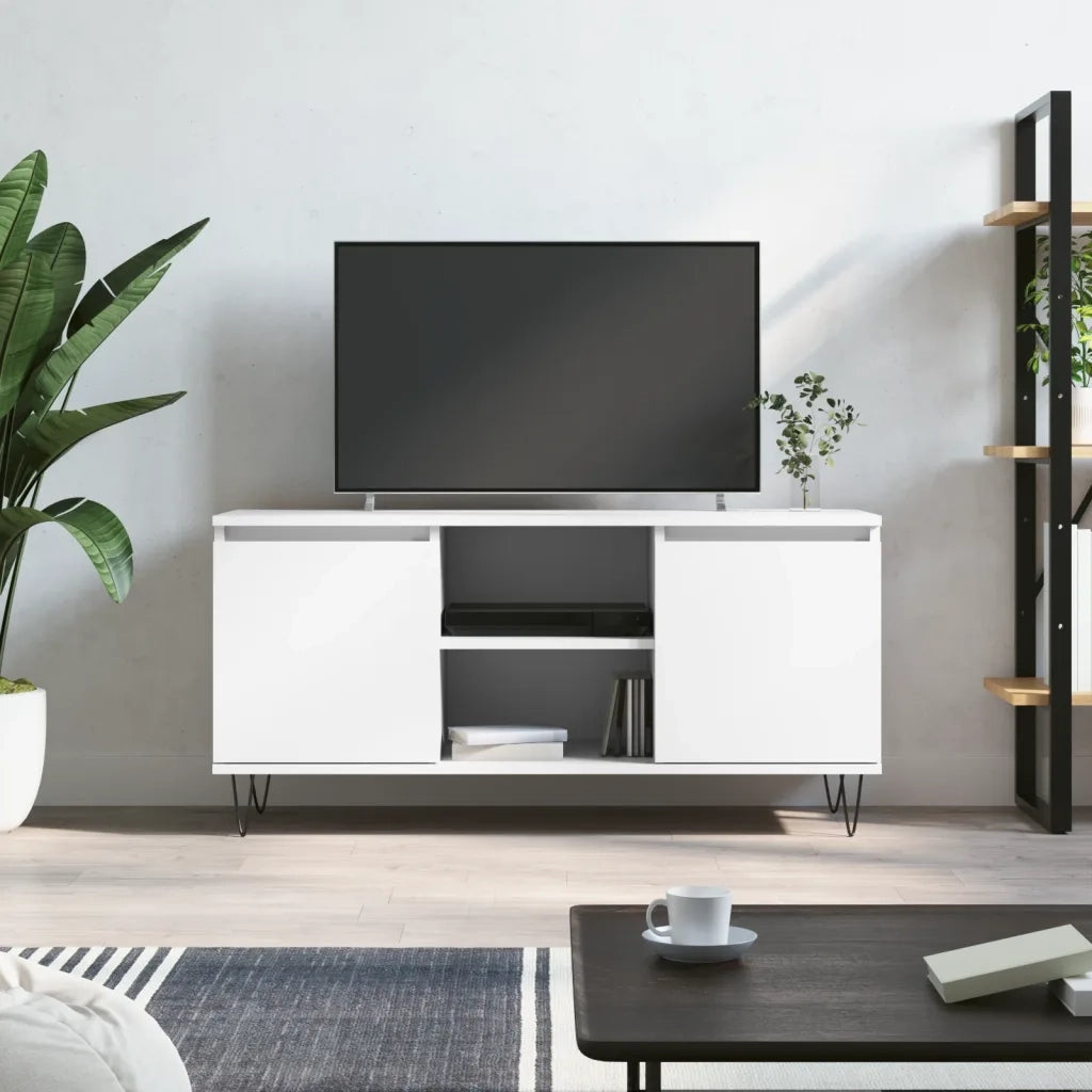 Mobile TV | Armadietto TV | Mobile Porta TV Bianco 104x35x50 cm in Legno Multistrato