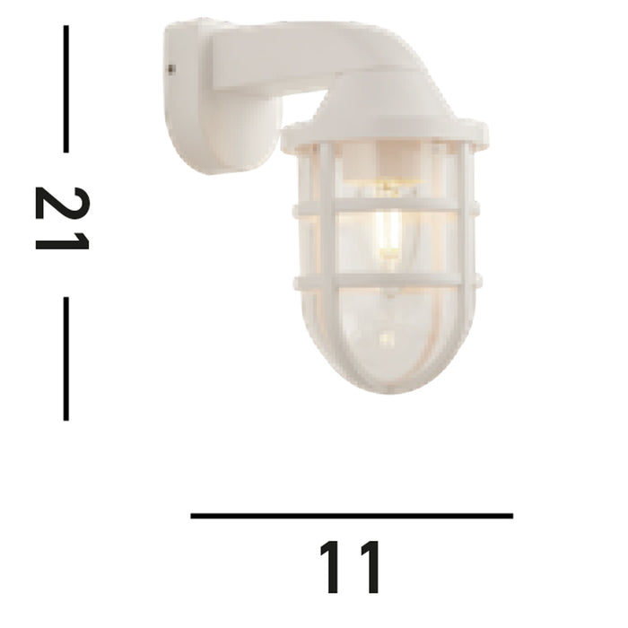 Applique Contemporanea Mare Policarbonato Bianco Trasparente 1 Luce E27