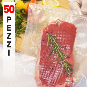 Buste Sottovuoto Goffrate 50pz 15x40cm uso Domestico e Professionale BPAFREE