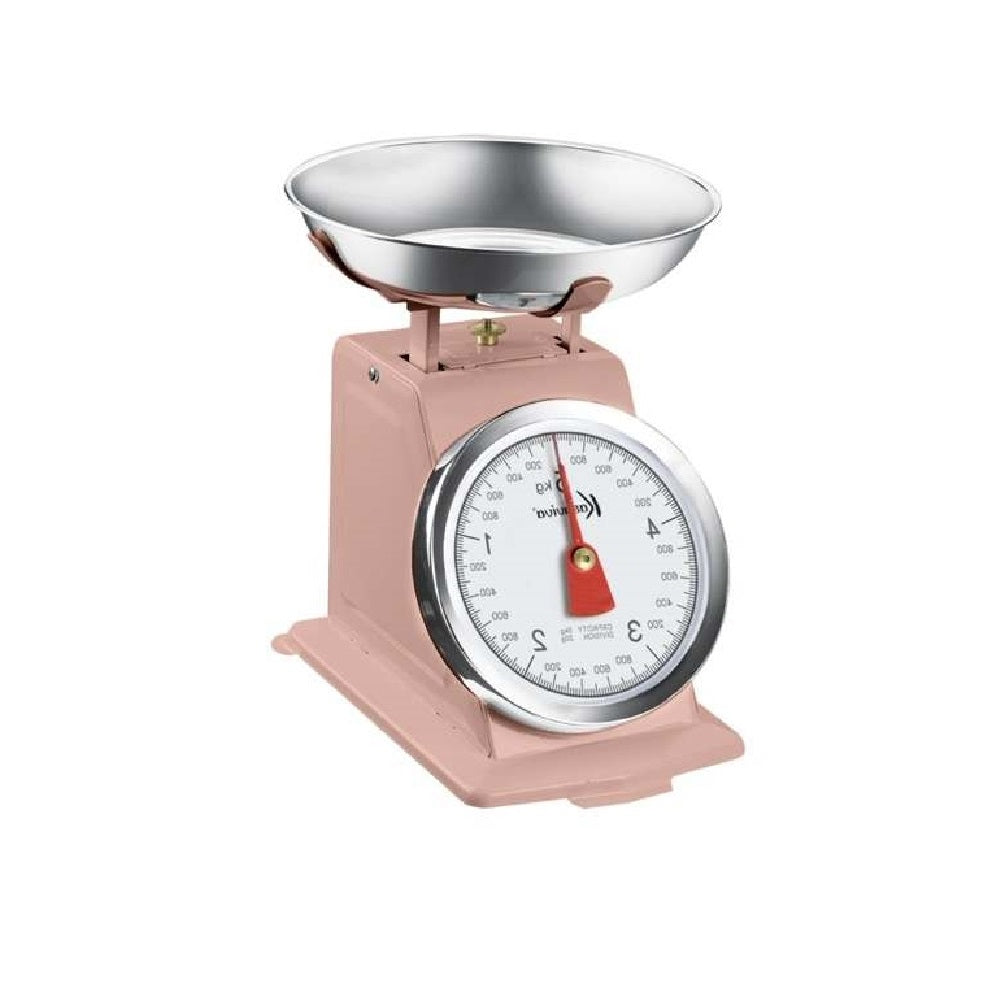 Bilancia da Cucina in metallo Shabby Rosa Max 5 Kg Analogica Vassoio in Acciaio