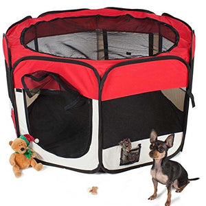 Tenda Box Per Cagnolini Cuccioli Recinto Cuccia Per Piccoli Animali Pop-Up Rossa