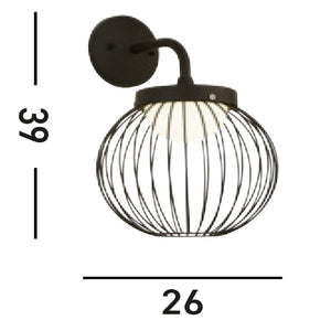 Applique Industrial Cabina Alluminio Bianco Policarbonato Nero Led 18,31W 3000K