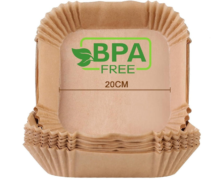 Carta Forno per Friggitrice ad Aria Maxi Scorta 150pz 20x20 H4,5cm Biodegradabili