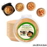 Carta Forno per Friggitrice ad Aria Maxi Scorta 150pz D.20 H4,5cm Biodegradabili