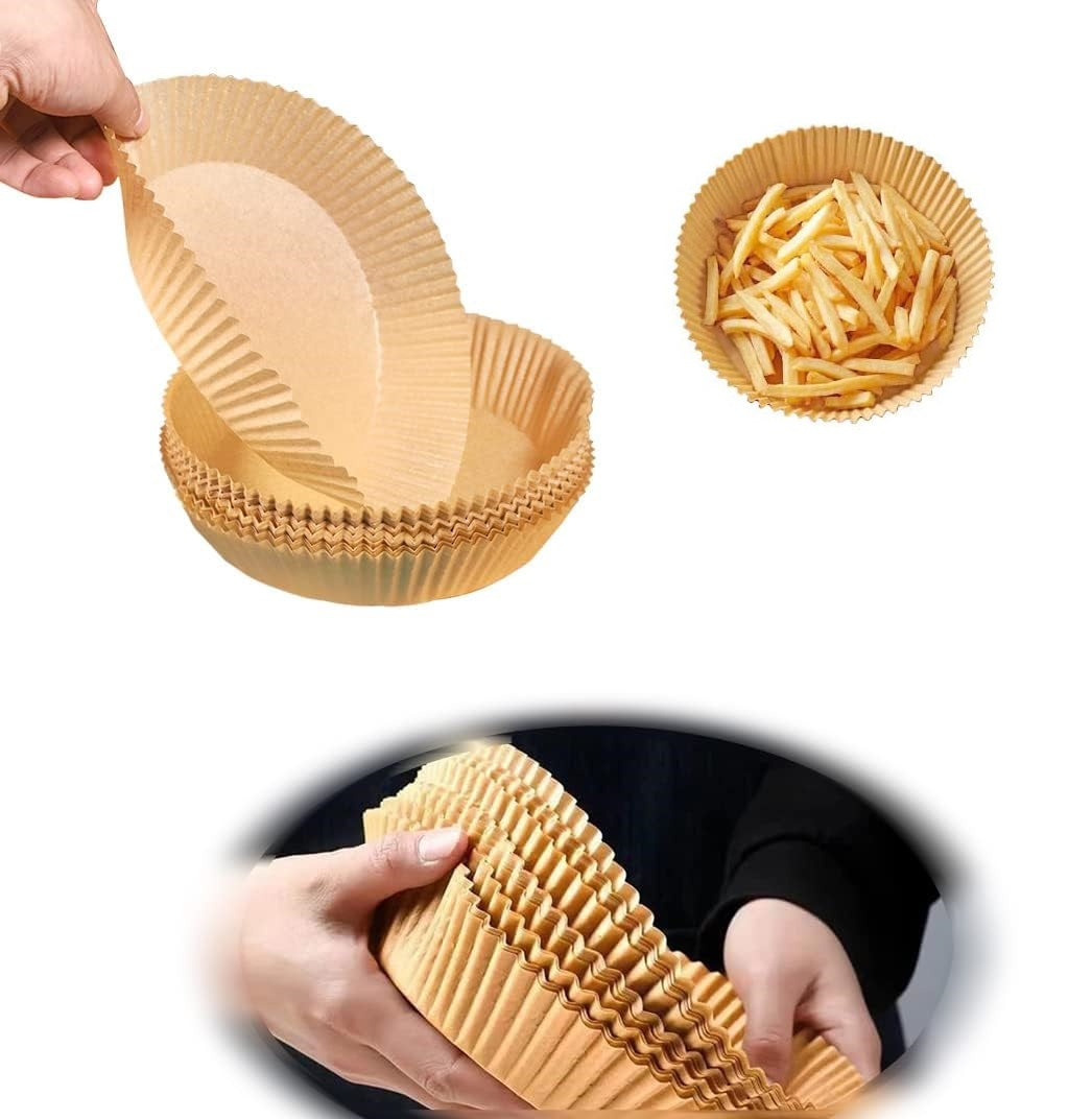 Carta Forno per Friggitrice ad Aria Maxi Scorta 150pz D.20 H4,5cm Biodegradabili