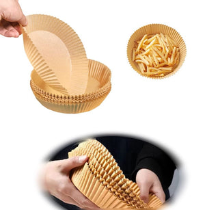 Carta Forno per Friggitrice ad Aria Maxi Scorta 150pz D.16 H4,5cm Biodegradabili