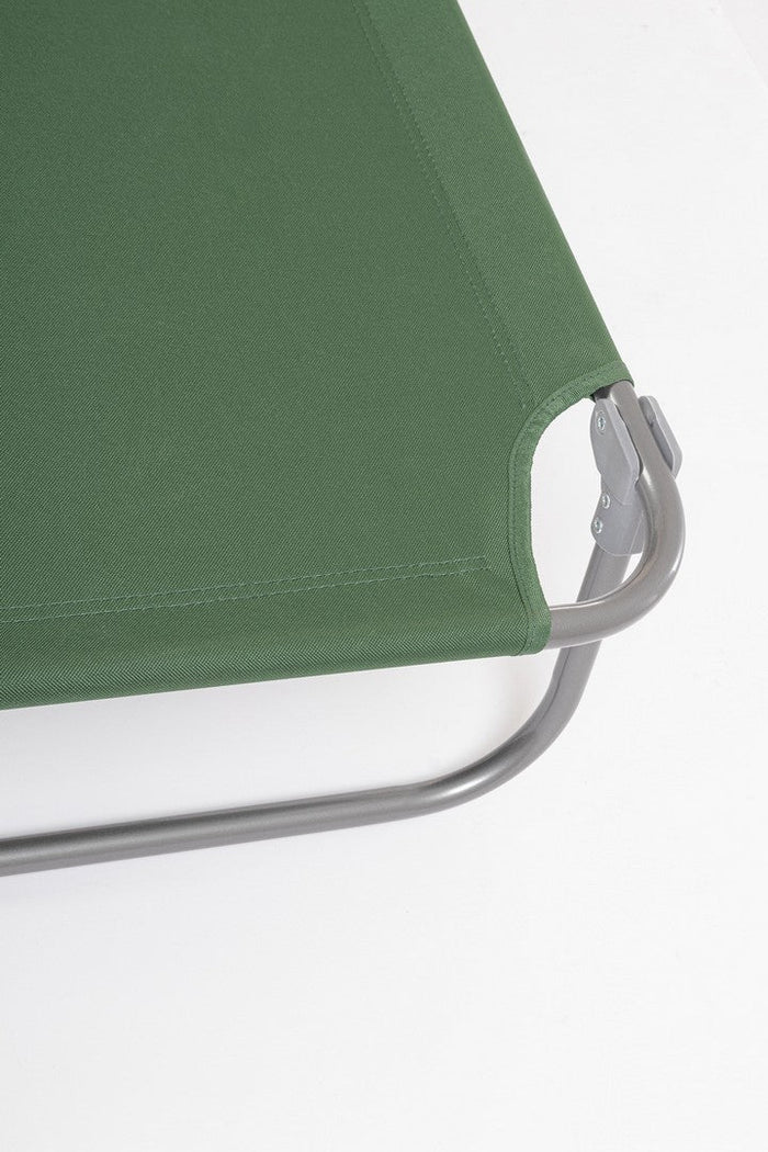 Set 4 Lettini Prendisole da Giardino 55x185x70 cm in Tessuto Poliestere con Tettuccio Orisano Verde