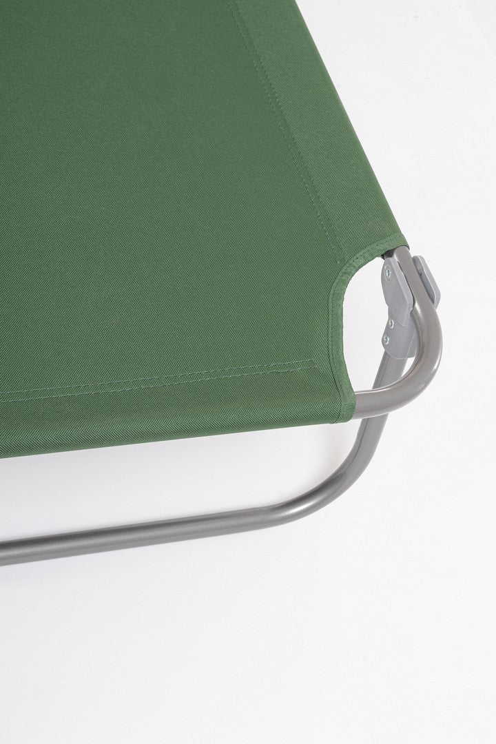 Set 4 Lettini Prendisole da Giardino 55x185x70 cm in Tessuto Poliestere con Tettuccio Orisano Verde