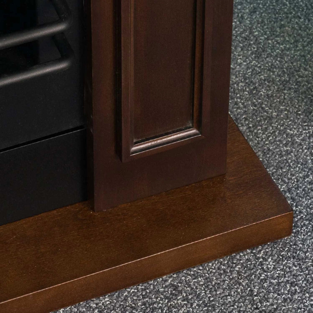 Jefferson - Camino a bioetanolo da terra in legno 89,5x28xH90,5 cm, colore marrone