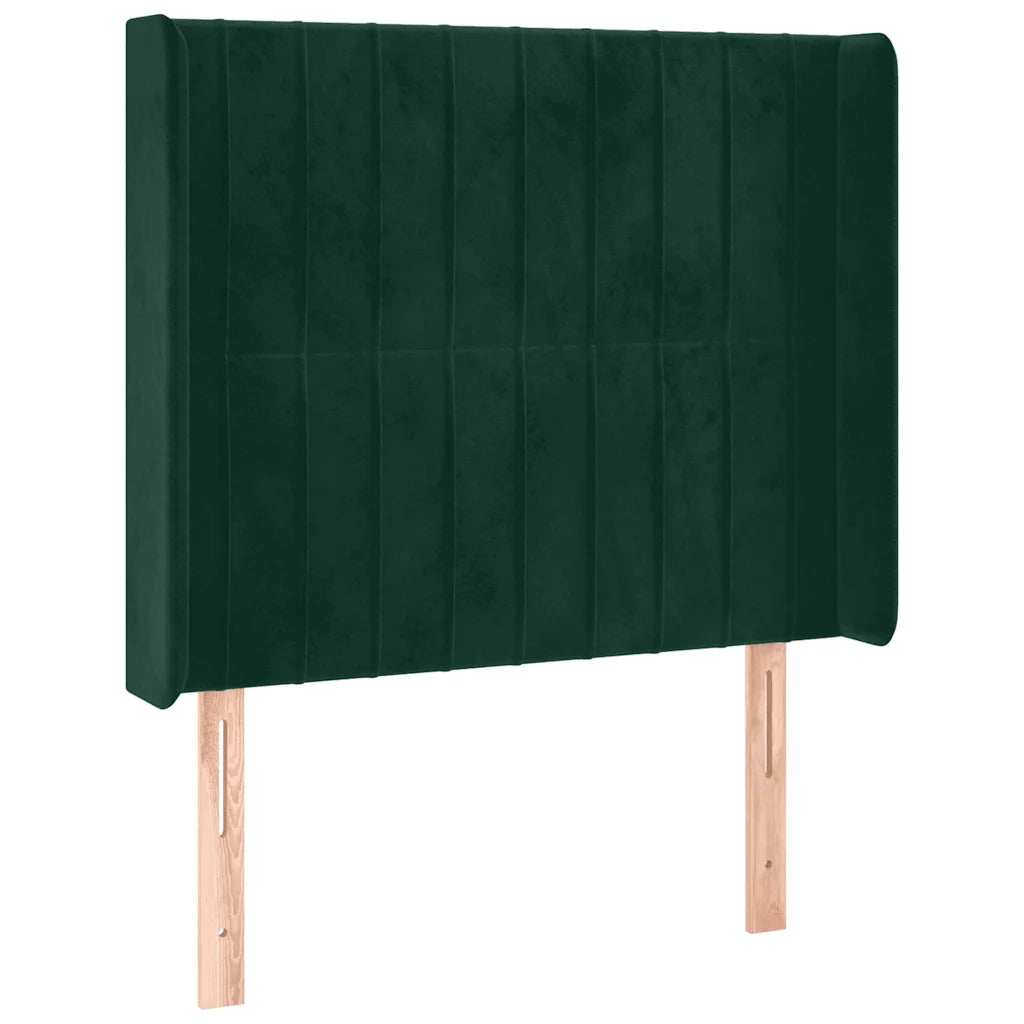 Testiera ad Orecchio Verde Scuro 103x16x118/128cm in Velluto 3119863