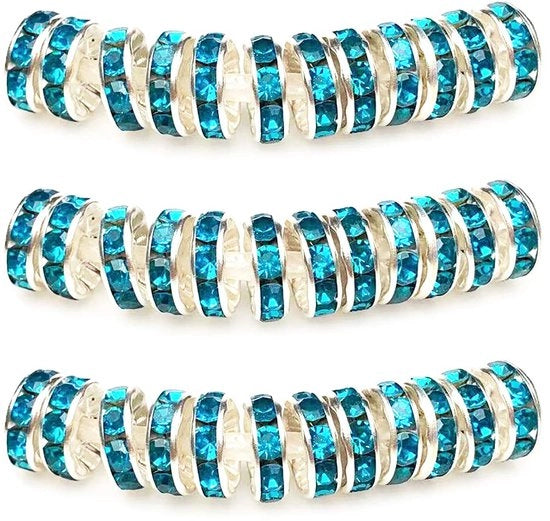 MJDCB 10mm 100 pezzi di perle rotonde per gioielli perle strass spacer per gioielli per la creazione di collane bracciali catenelle (azzurro chiaro)