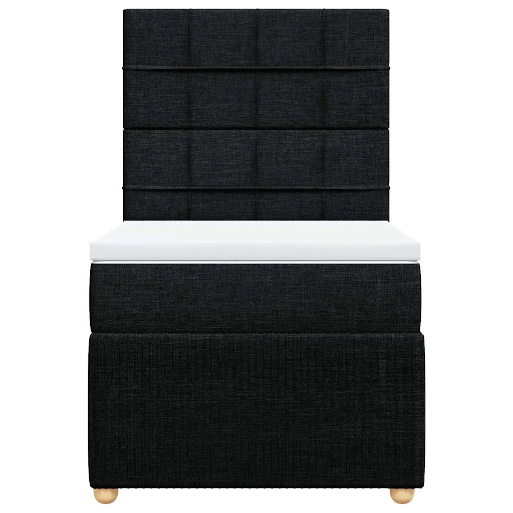 Giroletto a Molle con Materasso Nero 90x200 cm in Tessuto