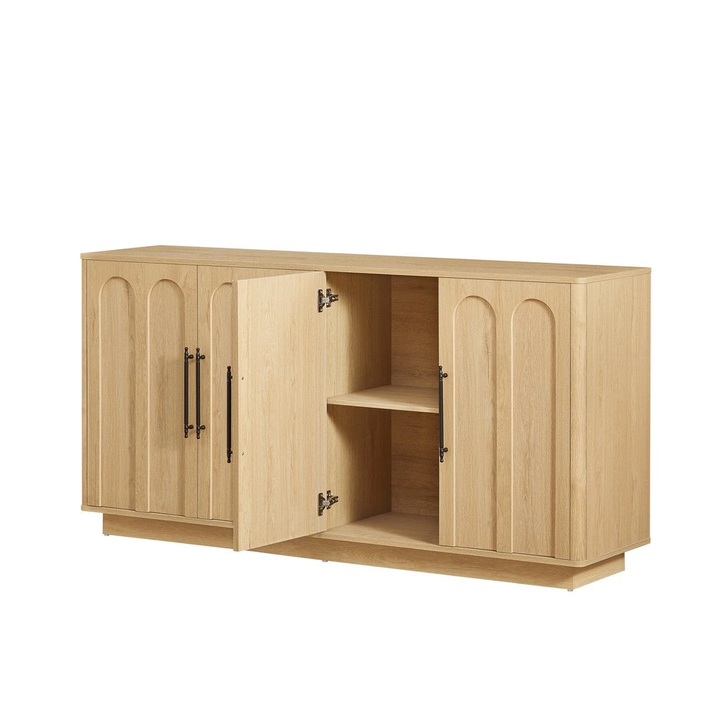 Credenza con 4 Ante ¨C MINIMAL ¨C Legno, Soft-Close, 160cm, Soggiorno