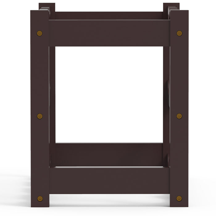 Cantinetta Portavino in Legno Bambù Noce con 12 Scomparti Bar Portabottiglie