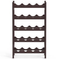 Cantinetta Portavino in Legno Bambù Noce con 20 Scomparti Bar Portabottiglie