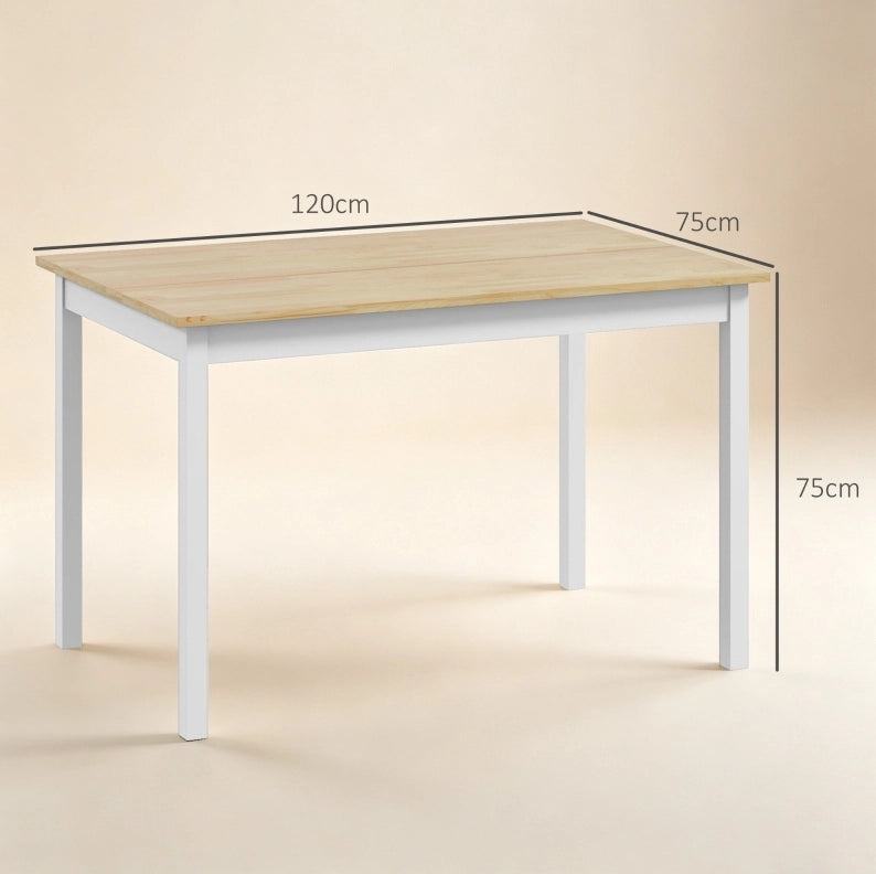 Tavolo da pranzo 120 x 75 cm naturale – stile rustico, 4 persone