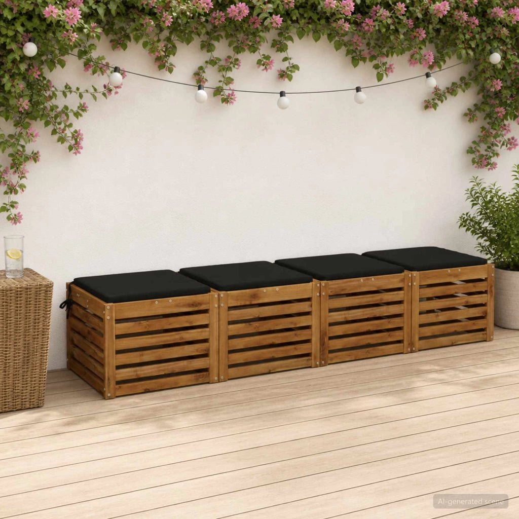 Cuscini per Sedia in 4 Pezzi SOEST 4 pz 100% Poliestere Nero 944339