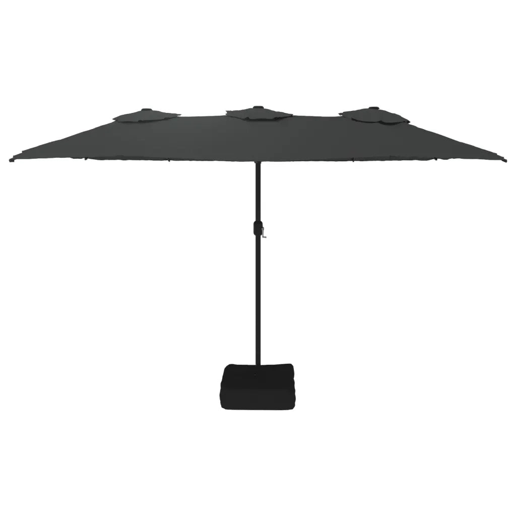 Ombrellone a doppia testa 449 x 265 cm facile da aprire protezione UV design moderno in poliestere antracite 02_0047376