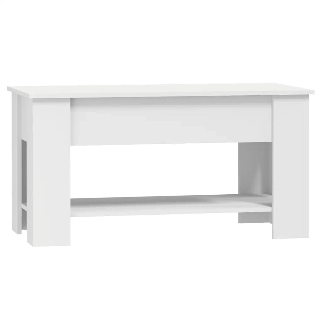 Tavolino da Salotto-Tavolino da soggiorno-Tavolo Bianco 101x49x52 cm in Legno Multistrato
