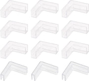 12 pezzi di adesivi trasparenti in plastica a 90 gradi senza bordo per clip per connettori di vetro - connettori di vetro da vetrina a vetrina - attacco DIY - 77 mm