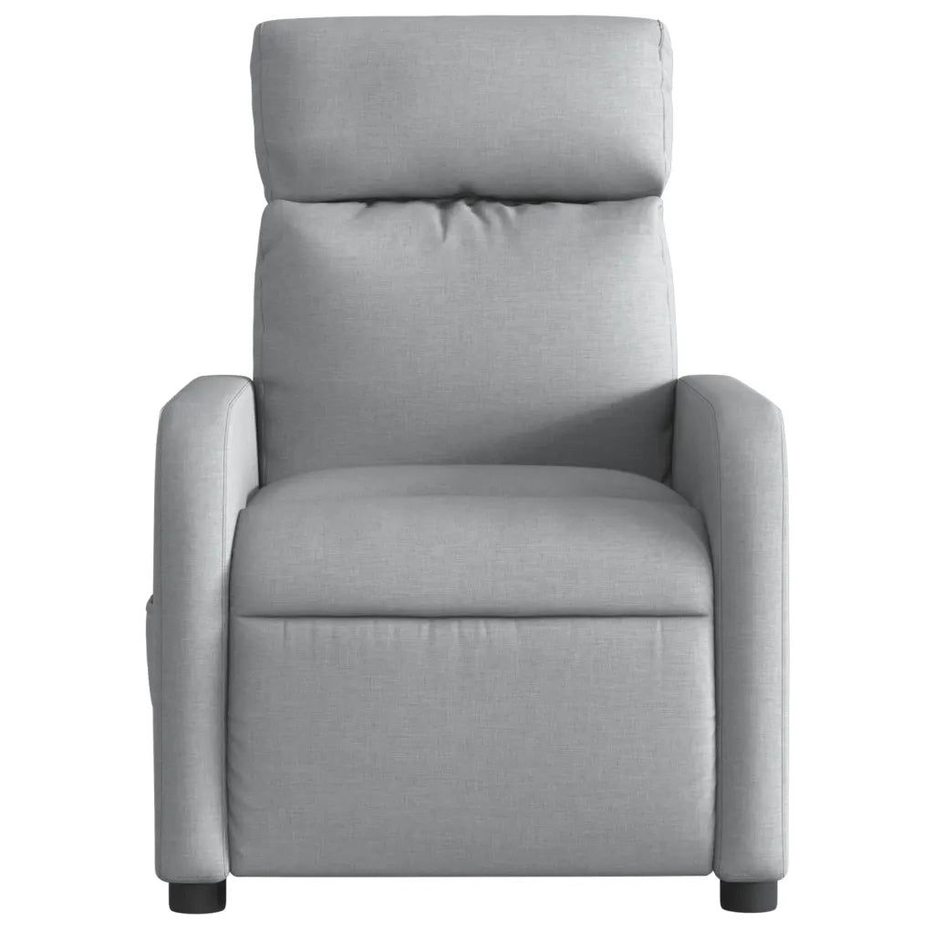 Poltrona | Sedia Relax Elettrica Reclinabile Grigio Chiaro in Tessuto