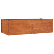 Fioriera rialzata per piante fiori terrazza giardino finitura ruggine 160 x 80 x 45 cm acciaio corten marrone 02_0039864
