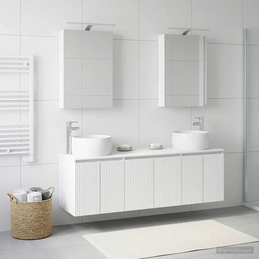 Set di Armadi da Bagno 5 pcs Bianco Legno ingegnerizzato 3406511