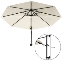 Ombrellone a muro 300 cm Parasole Parete Struttura Metallo Gazebo Air Vent Beige