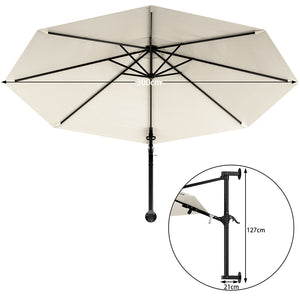 Ombrellone a muro 300 cm Parasole Parete Struttura Metallo Gazebo Air Vent Beige