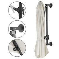 Ombrellone a muro 300 cm Parasole Parete Struttura Metallo Gazebo Air Vent Beige