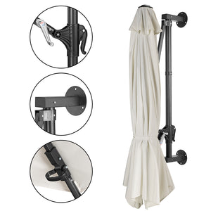 Ombrellone a muro 300 cm Parasole Parete Struttura Metallo Gazebo Air Vent Beige