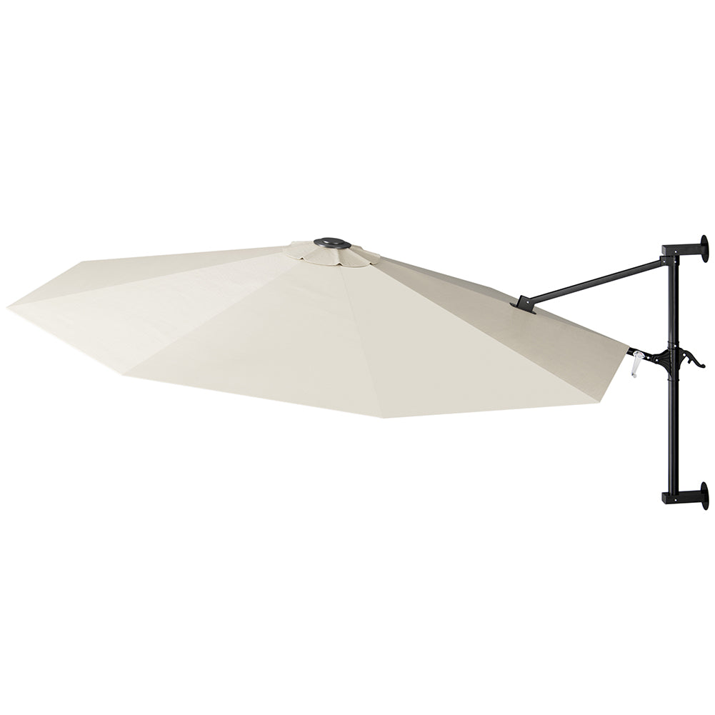 Ombrellone a muro 300 cm Parasole Parete Struttura Metallo Gazebo Air Vent Beige