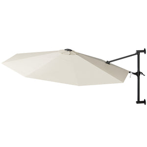 Ombrellone a muro 300 cm Parasole Parete Struttura Metallo Gazebo Air Vent Beige