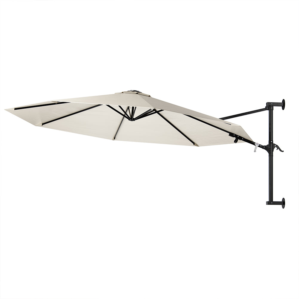 Ombrellone a muro 300 cm Parasole Parete Struttura Metallo Gazebo Air Vent Beige