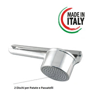 Schiaccia Patate Passatelli Acciaio e Alluminio 26.5cm 2 Dischi da 9cm Ergonomico