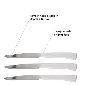 Coltelli Bistecca 24pz Manico in Polipropilene Doppia Affilatura 22cm Marrone