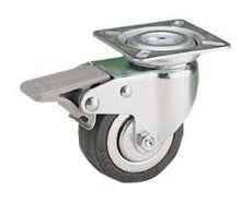 RUOTA MOB. PIASTRA GIREV. PES. C/FRENO MM.60 ART.601/F