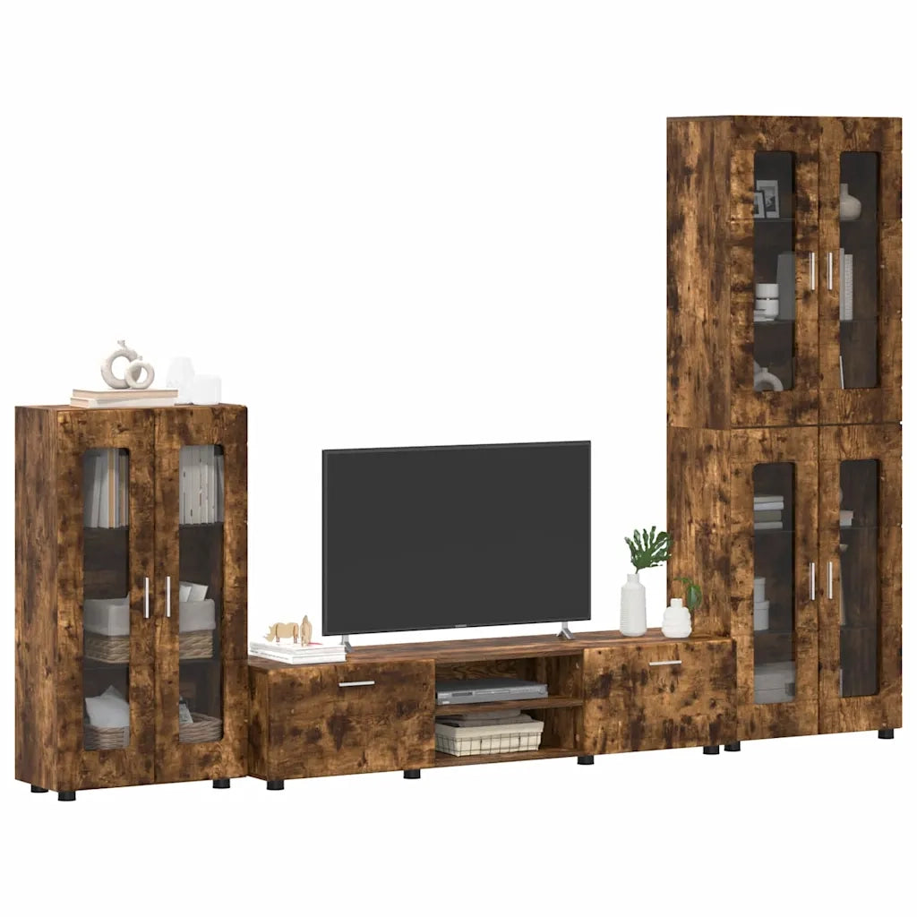 Set mobile TV FLORIN 3 pcs Rovere fumé Legno multistrato 3397959