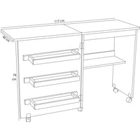 Mobiletto per Macchina da Cucire Tavolo Cucito Pieghevole Multiuso Legno Bianco