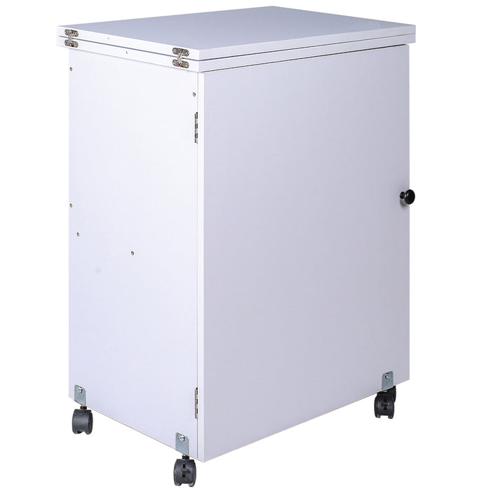 Mobiletto per Macchina da Cucire Tavolo Cucito Pieghevole Multiuso Legno Bianco